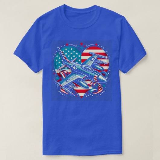 パイロット飛行機米国旗USA女性ヴィンテージSp Tシャツ (デザイン正面)
