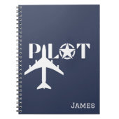 パイロット飛行機軍隊スター航空クール学校 ノートブック (正面)