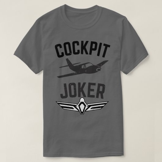 パイロット飛行機飛行機操縦士コックピッ飛んでいるトおもしろい Tシャツ (デザイン正面)