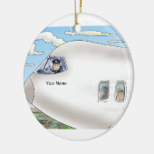 パイロット、コマーシャル-女性 セラミックオーナメント (左)