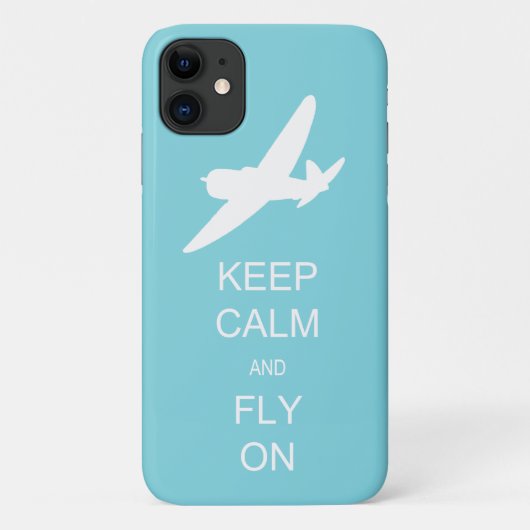 パイロット スカイブルー Keep Calm and Fly On 航空 Case-Mate iPhoneケース (裏面)