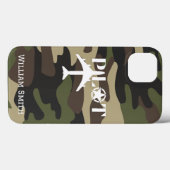 パイロット タイポグラフィーと軍用機の迷彩 Case-Mate iPhoneケース (裏面 (横))