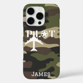 パイロット タイポグラフィーと飛行機 ミニマリストのカスタマイズ iPhone 16 PROケース