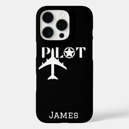 パイロット タイポグラフィーと飛行機 ミニマリストのカスタマイズ Case-Mate iPhoneケース (裏面)