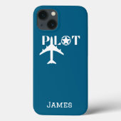 パイロット タイポグラフィーと飛行機 ミニマリスト オーダーメイド Case-Mate iPhoneケース (裏面)
