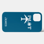 パイロット タイポグラフィーと飛行機 ミニマリスト オーダーメイド Case-Mate iPhoneケース (裏面 (横))