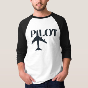 パイロット タイポグラフィーと飛行機、ミニマリスト、シンプル Tシャツ