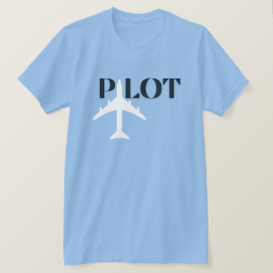 パイロット タイポグラフィーと飛行機, 航空, ミニマリスト Tシャツ