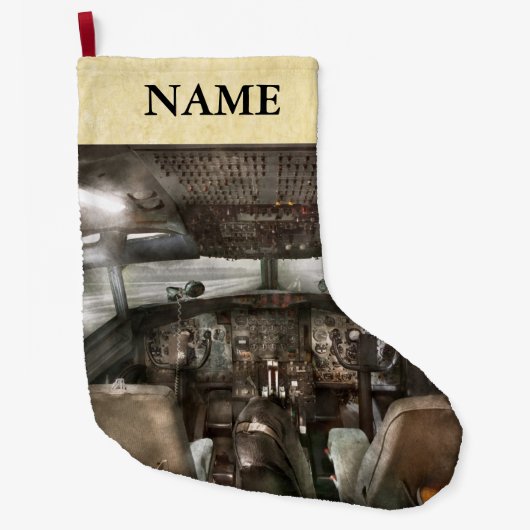 パイロット-操縦室-私達はパイロットか2つを必要とします ラージクリスマスストッキング (正面)