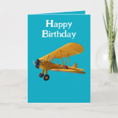 パイロット・航空機好きのためのステアマン複葉機写真の誕生日カード シーズンカード (正面)