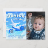 パイロット - 飛行機の少年 誕生日招待状 招待状 (正面)