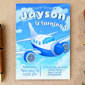 パイロット - 飛行機男の子の誕生日 招待状