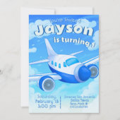 パイロット - 飛行機男の子の誕生日 招待状 (正面)