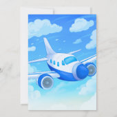 パイロット - 飛行機男の子の誕生日 招待状 (裏面)