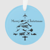 パイロット 飛行機 クリスマスツリー WW2 航空 シンプル オーナメント (正面)