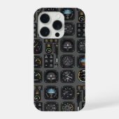 パイロット 飛行機 コックピット ダッシュ計器 航空 iPhoneケース (裏面)