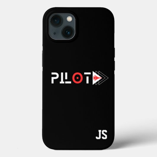 パイロット Typography & ジェット機,モノグラム入り,シンプル Case-Mate iPhoneケース (裏面)