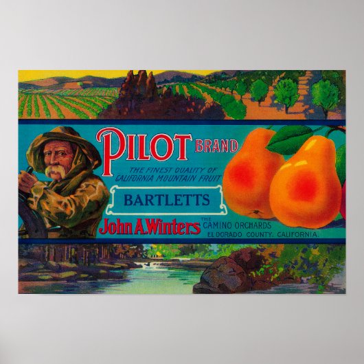 パイロットPear Create LabelEl Dorado County, CA ポスター (正面)