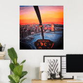 パイロットR44ヘリコプターからの表示 ポスター (ホームオフィス)