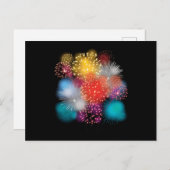 パイロテクニシャン花火の新年の贈り物 ポストカード (正面/裏面)
