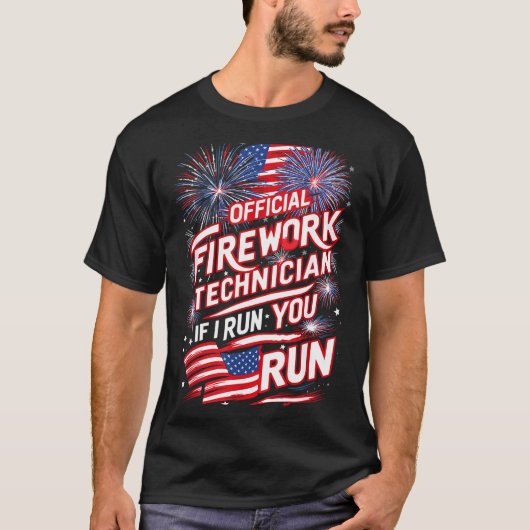 パイロテクニシャン 花火技師 7月4日 独立記念日 フー Tシャツ (正面)