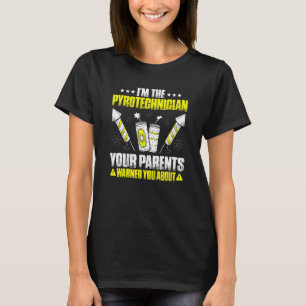 パイロテックについて警告お前の親を華やかに Tシャツ