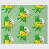 パインおもしろいアップルのピザかわいい ラッピングペーパー (フラット)