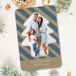 パインお洒落ツリー型フォトホリデーカード マグネット