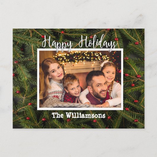 パインのベッドでのあなたの写真 シーズンポストカード (正面)