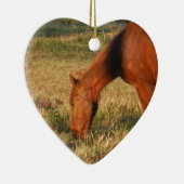 パインの木がある茶色の馬 セラミックオーナメント (右)