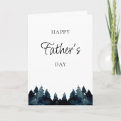 パインの木が咲く青い父の日のカード 案内状 (正面)