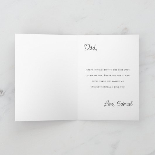 パインの木が咲く青い父の日のカード 案内状 (内部)