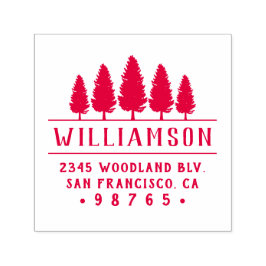 パインはっきりしたツリータイポグラフィファミリー差出人住所 セルフインキングスタンプ