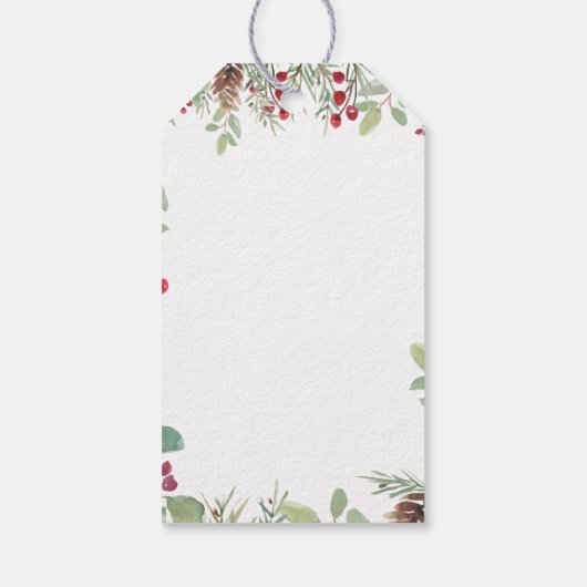 パインウィンタークリスマスホリデー ギフトタグ (裏面)