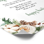 パインウィンターブライダルシャワーゲームリングや輪狩り標識 ポスター (角)