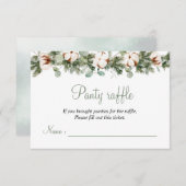 パインウィンターブライダルシャワーパンティラッフルカード エンクロージャーカード (正面/裏面)