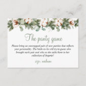 パインウィンターブライダルシャワーパンティーゲームカード エンクロージャーカード (正面)