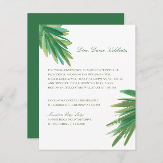 パインウッズの水彩 |結婚披露宴 エンクロージャーカード (正面/裏面)