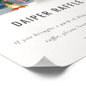 パインウッズキャンピングおむつラッフルベビーシャワーサイン ポスター (角)