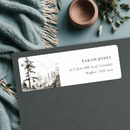 パインウッズマウンテンランドスケープスケッチアドレス ラベル