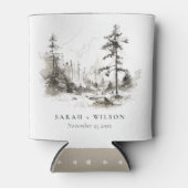 パインウッズマウンテンランドスケープ結婚スケッチ 缶クーラー (正面)