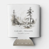 パインウッズマウンテンランドスケープ結婚スケッチ 缶クーラー (裏面)