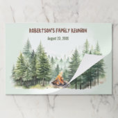 パインウッドフォレストキャンプファイアティアウェイ紙ランチョンマット ペーパーパッド (折り畳み)