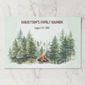 パインウッドフォレストキャンプファイアティアウェイ紙ランチョンマット ペーパーパッド (正面)