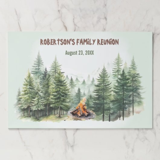 パインウッドフォレストキャンプファイアティアウェイ紙ランチョンマット ペーパーパッド (正面)