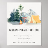 パインウ素朴ッズのキャンプは赤ちゃんシャワーの看板を好む ポスター (正面)