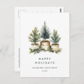 パインエレガントクリスマスツリー会社の挨拶 ポストカード (正面/裏面)