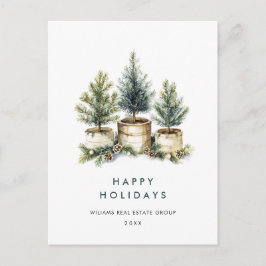 パインエレガントクリスマスツリー会社の挨拶 ポストカード