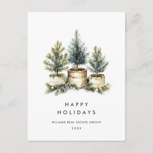 パインエレガントクリスマスツリー会社の挨拶 ポストカード (正面)