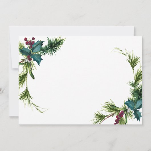 パインエレガントクリスマスホリデーカクテルパーティー 招待状 (裏面)